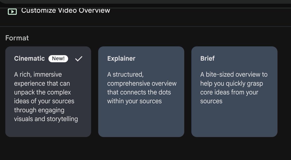 Cinematic format option