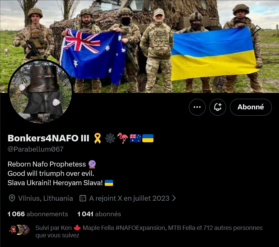 Fellas, can we boost <a href="/Parabellum067/">Bonkers4NAFO III 🎗🕸🦩🇦🇺🇺🇦</a> and help him to reborn?

Thank you 🫡💙💛

#WeAreNAFO
#NAFOExpansionIsNonNegotiable