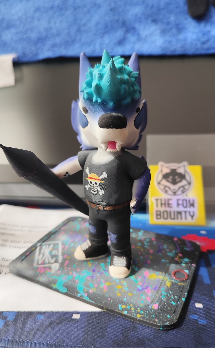 AlfaKimera's tweet photo. Okay y'all need to see this!!!! 
So...I @TheFoxBounty worked really hard on a 3D sculpture of Juniper, my sona, in NITW style, and it become an absolute amazing birthday gift 😭💙 
THANK YOU SO MUCH I LOVE THEM WITH ALL OF MY HEART 🎁💙 https://t.co/lNI6a0mS0l