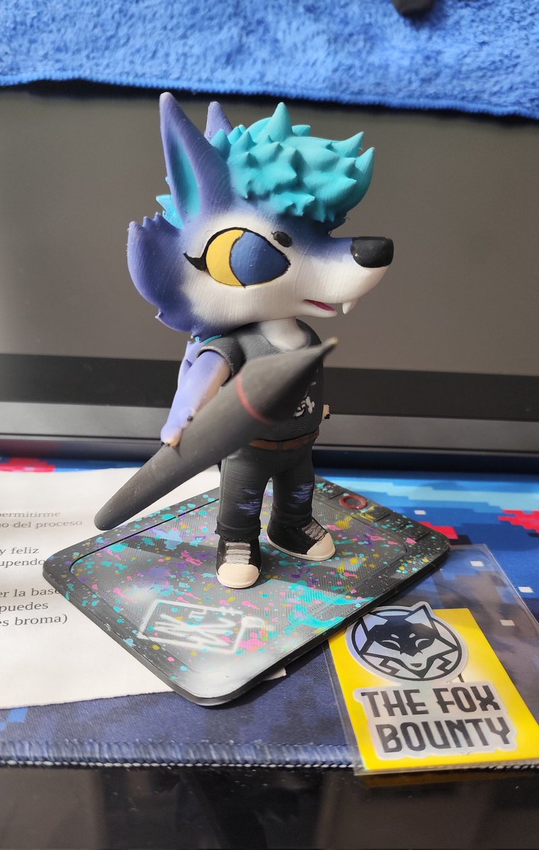 AlfaKimera's tweet photo. Okay y'all need to see this!!!! 
So...I @TheFoxBounty worked really hard on a 3D sculpture of Juniper, my sona, in NITW style, and it become an absolute amazing birthday gift 😭💙 
THANK YOU SO MUCH I LOVE THEM WITH ALL OF MY HEART 🎁💙 https://t.co/lNI6a0mS0l