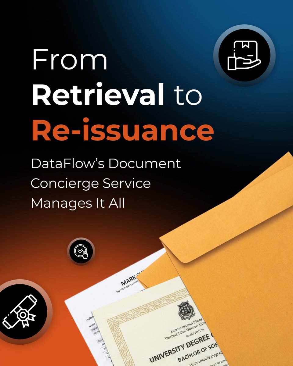Our Concierge Service provids support for the entire document lifecycle. From retrieval to reissuance, our specialists handle the logistics directly with issuing authorities so you don't have to.

Start today: dataflowgroup.com/document-conci…

#DocumentConciergeService