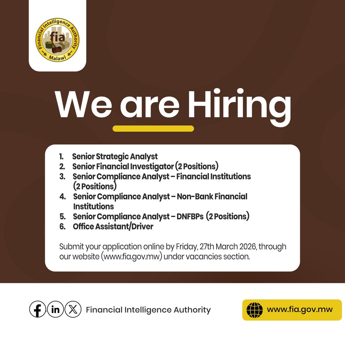Financial Intelligence Authority, Malawi tweet media