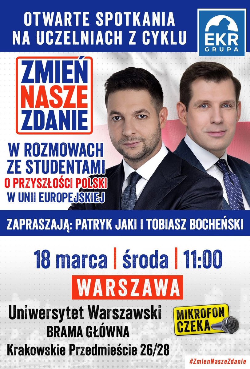 FM_PiS_Warszawa's tweet photo. Ulotki pod bramą UW rozdane! 🔥

W środę o 11:00 pod kampusem głównym UW akcja #ZmieńNaszeZdanie. Goście: @PatrykJaki oraz @TABochenski! Masz inne zdanie? Chcesz podyskutować? Przyjdź i powiedz to prosto w oczy. Czekamy na merytoryczne starcie! 👊🏛️ https://t.co/6TYNdddOGz