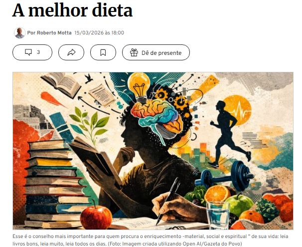 rmotta2's tweet photo. O hábito de ler e escrever é tão importante quanto se exercitar e manter uma boa dieta. Nunca foi tão fácil ler coisas boas; nunca foi tão simples e barato acessar os melhores textos que a humanidade produziu. Mas o intelecto é como os músculos: ele se atrofia se deixado de lado.

https://t.co/PB7uH3H5G2