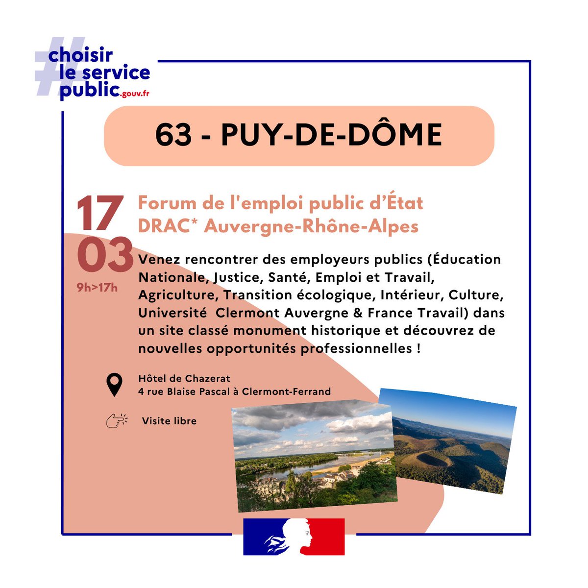 Image de Préfète du Puy-de-Dôme - 🗓️ Du 9 mars au 4 avril, se tient le Mois de l’emploi public en Auvergne-Rhône-Alpes, une occasion 
