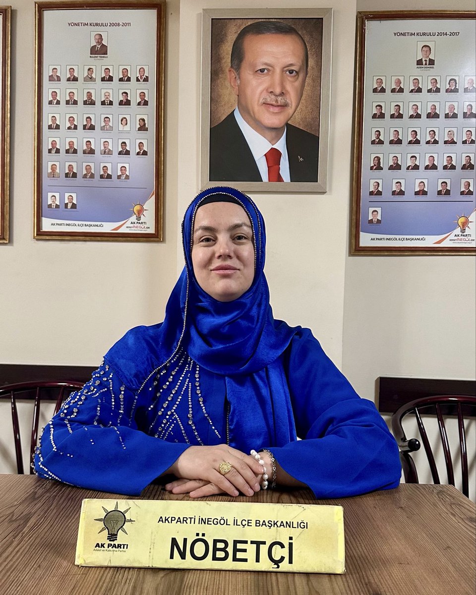 Bugün İlçe Teşkilat Nöbetçimiz.

Yönetim Kurulu Üyemiz
Sayın TUĞBA ONBAŞIGİL
Soru, Görüş ve Önerileriniz için...
AK Parti İnegöl İlçe Başkanlığı
Telefon: +90 (224) 713 02 76

#İnandığınYoldaYürü