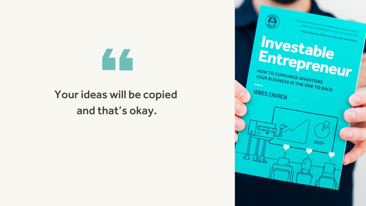 I recently noticed on Amazon that my book “Investable Entrepreneur” was copied word for word, yet it never sold a copy.

It was a reminder for me that while someone can copy your surface-level idea, they’ll never have your knowledge, your background or your understanding.