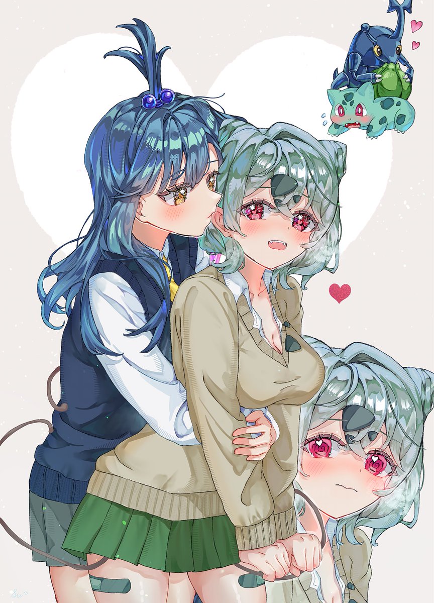 ヘラクロスとギャルフシギダネ⚠️擬人化注意⚠️CP要素あり⚠️キャラ崩壊注意 