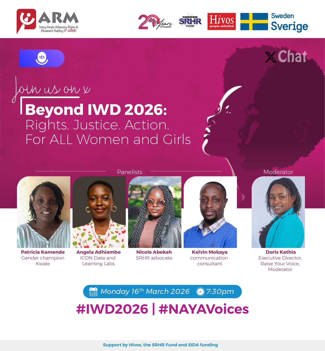 TsihonyaCynthia's tweet photo. Well-behaved women seldom make history, but well-supported women change it. Let's join in and listen tonight to an amazing conversation. 
#IWD2026
#NAYAVoices https://t.co/KfBZTtGD6R