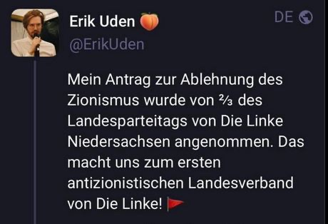 Ich danke dem Erik für dies Bekenntnis, damit wir nicht mehr so viel spekulieren müssen über die Frage, ob die LINKE wohl eine antisemitische Partei ist. Sie ist sogar stolz darauf.