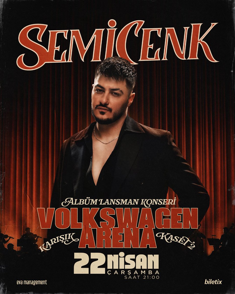 Biletix's tweet photo. Semicenk, 22 Nisan’da “Karışık Kaset 2” albüm lansman konseriyle Volkswagen Arena’da!😍😍

Yeni albümden şarkıları ilk kez canlı dinleyeceğiniz bu özel gecede, Semicenk’in klasikleşmiş hitleri de sahnede olacak.

Duyguların, sürprizlerin ve müziğin zirveye çıkacağı bu konserde unutulmaz bir geceye hazır olun.

Biletler: https://t.co/Qy4D7Gssq7
