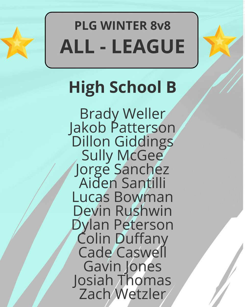 PremierLaxGroup's tweet image. Congrats to the Winter 8v8  High School B - All League Team. 
#thePLGdifference