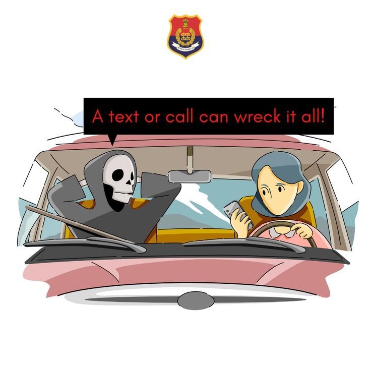 JalandharRange's tweet photo. A single text can cost a life. Do not use your mobile phone while driving. 🚫📱🚗
#PunjabRoadSafetyAlert #DriveSafeStaySafe https://t.co/CiVVEzki7J