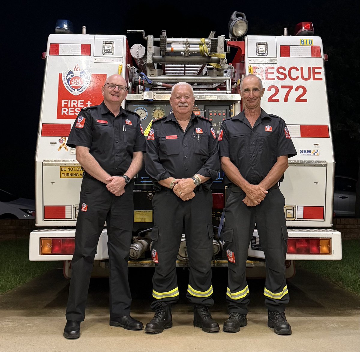 Captain Barry Fisher and FF Paul Jenkins attended their last drill tonight before well earned retirements from <a href="/FRNSW/">Fire and Rescue NSW</a> #Culcairn.

A combined 48 years of diligence, commitment &amp; capability.

Congratulations &amp; thanks for your service.

#FRNSW