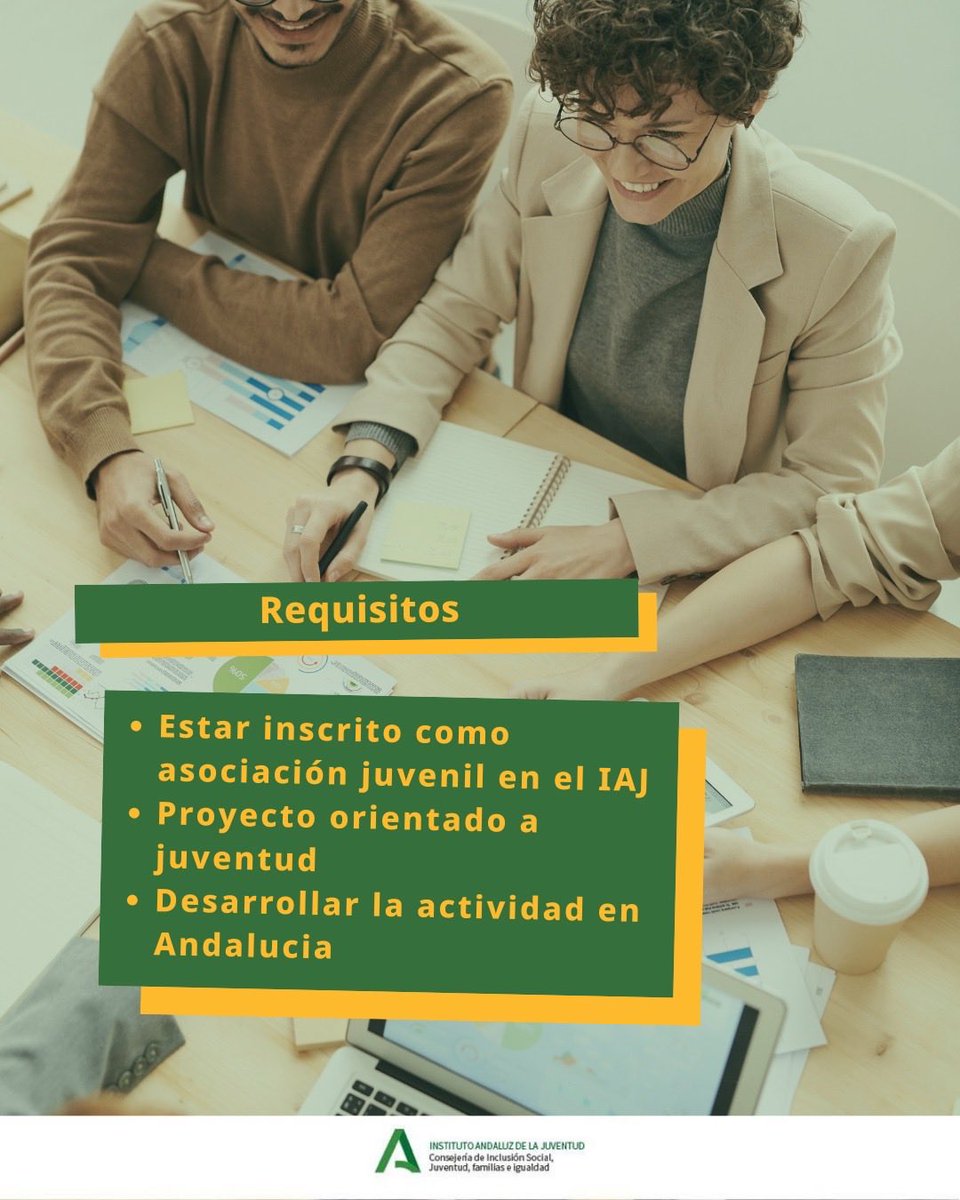 IAJuventud's tweet image. El IAJ abre una nueva convocatoria de subvenciones para impulsar proyectos y actividades dirigidas a jóvenes en Andalucía. 

Si formas parte de una asociación juvenil inscrita en el IAJ esta tu oportunidad.  

Infórmate y conoce más en juntadeandalucia.es

#IAJ