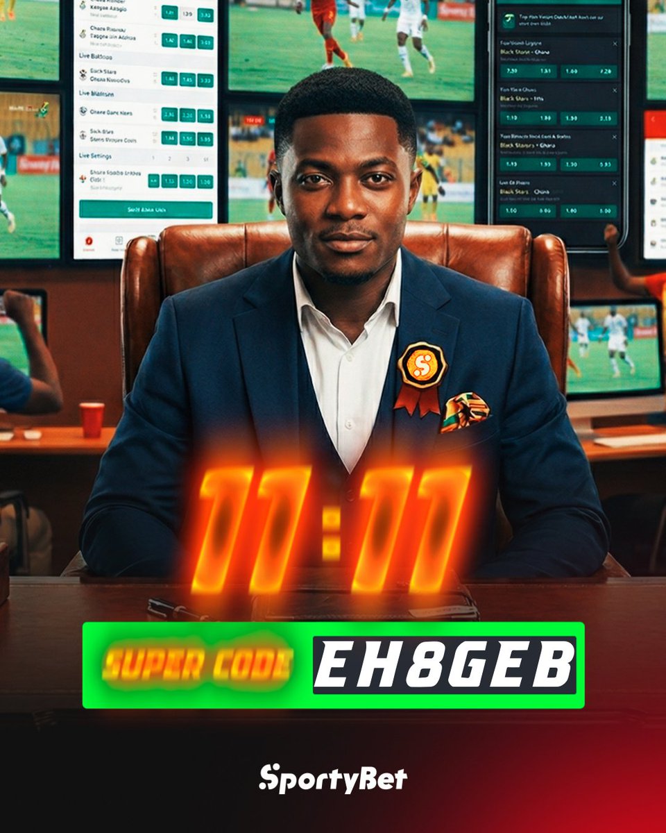 sportybetgh's tweet image. We have today's 11+ odds Super Code ready for you!

👉 Booking Code: EH8GEB

Load it up, stake wisely, and let’s cash out!

#SportyBet #SuperCode #BookingCode #SportsBetting #SportyBetGhana