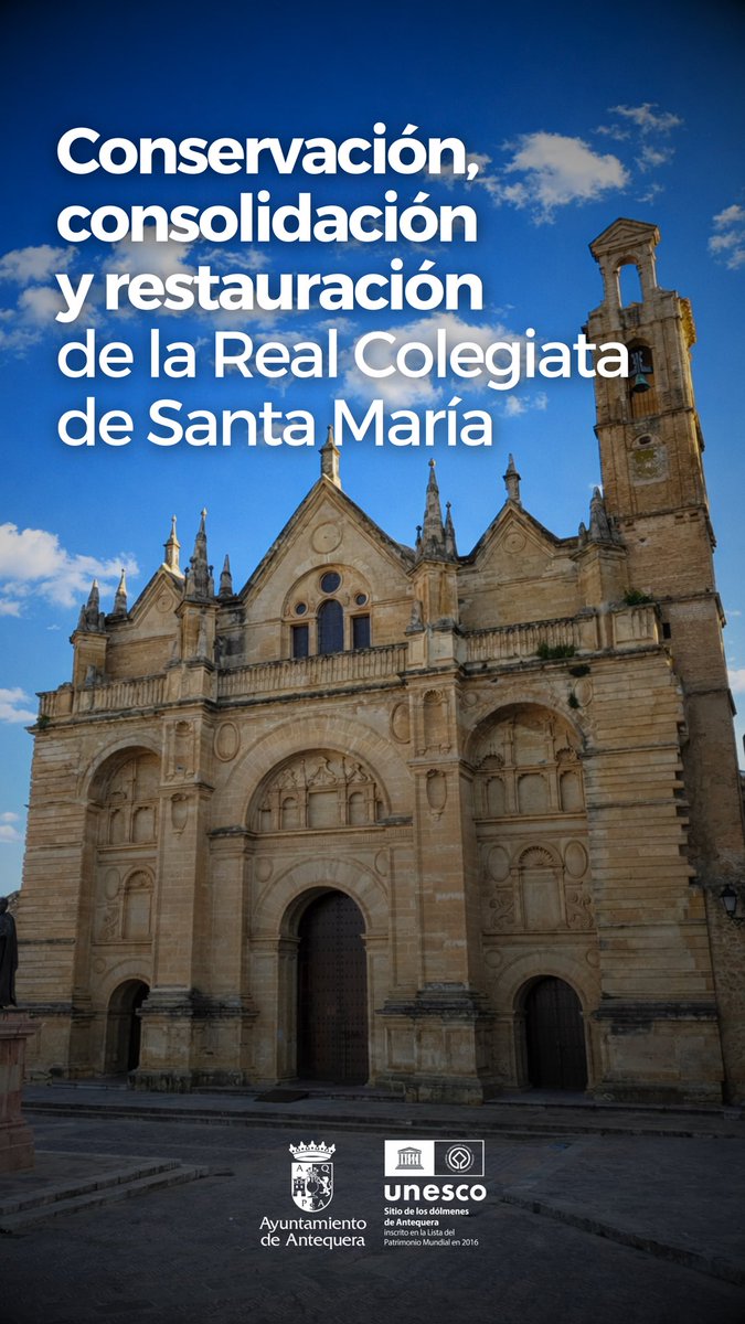 AytoAntequera's tweet photo. 🏛️ Antequera licita la restauración de la Real Colegiata de Santa María

Proyecto con una inversión de 990.802€ y que se centra en fachadas y cubiertas

🗣️ @manolo_baron
“Es un emblema de nuestro patrimonio”

📲 Más información:
https://t.co/8m3GChw5u0

#Antequera es #MásCiudad https://t.co/M0niNMAusK