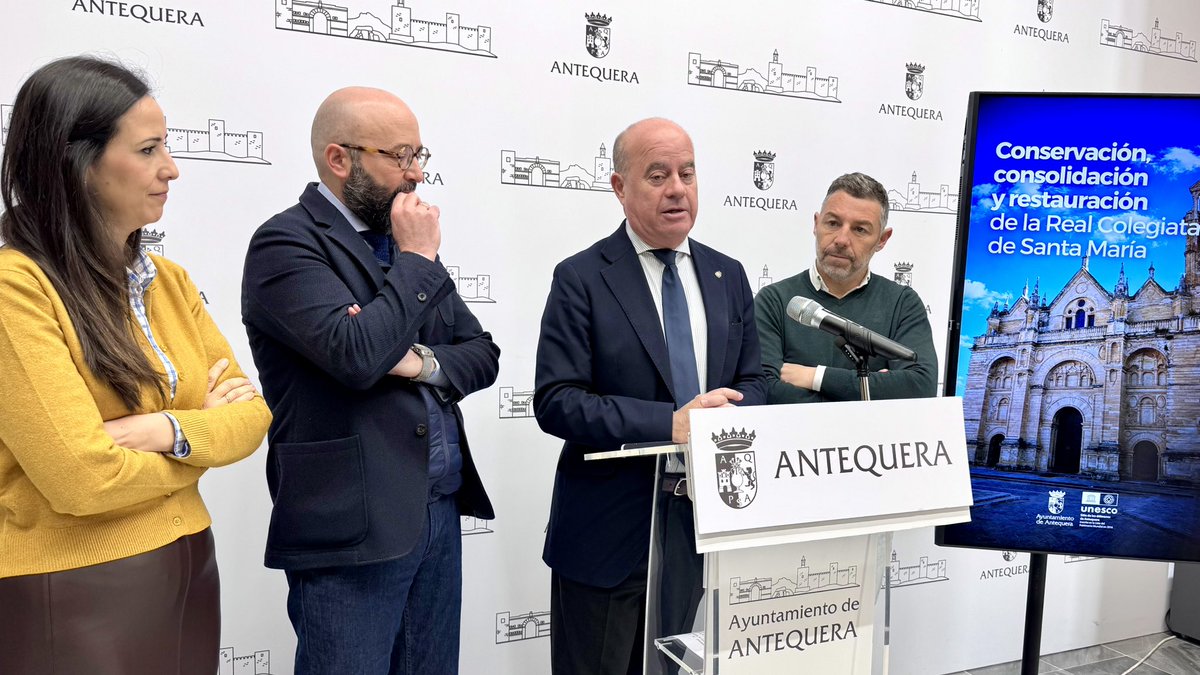AytoAntequera's tweet photo. 🏛️ Antequera licita la restauración de la Real Colegiata de Santa María

Proyecto con una inversión de 990.802€ y que se centra en fachadas y cubiertas

🗣️ @manolo_baron
“Es un emblema de nuestro patrimonio”

📲 Más información:
https://t.co/8m3GChw5u0

#Antequera es #MásCiudad https://t.co/M0niNMAusK