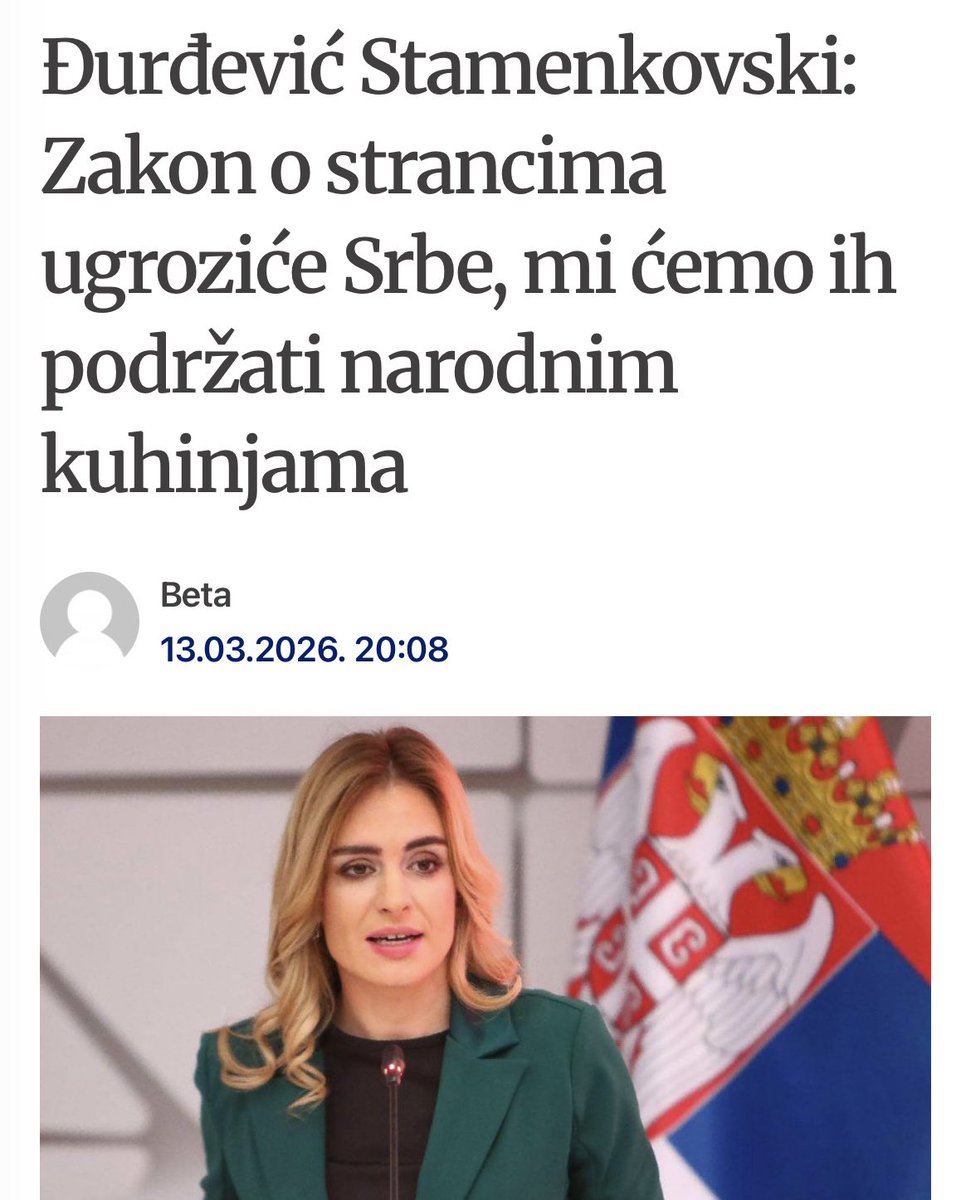 Prvo potpišete sporazume (Briselski, Vašingtonski, Ohridski), onda stisnete kosovske Srbe da se toga ne pridržavaju, gurate ih u sukob sa moćnijim protivnikom i na kraju im nudite narodne kuhinje. 
Licemerno, pokvareno i bezobrazno!