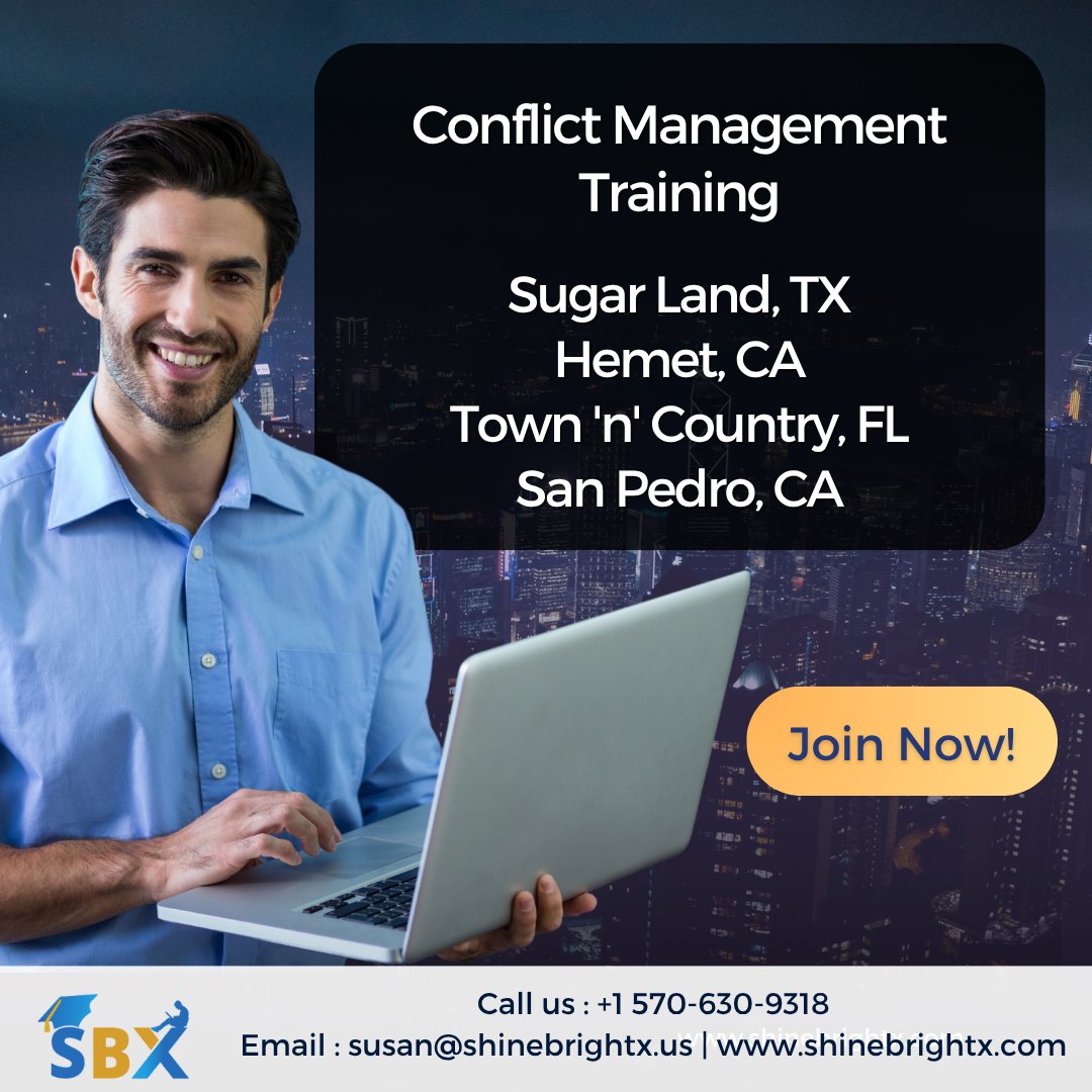 ShineBrightX's tweet image. Seats are filling fast for our Conflict Management Certification Training!
📅Save Your Spot: bit.ly/3Gcofss
#conflictmanagement #conflictresolution #conflict #workplaceharmony #sugarland #texas #hemet #ca #california #town'n'country #fl #florida #sanpedro #ca #california