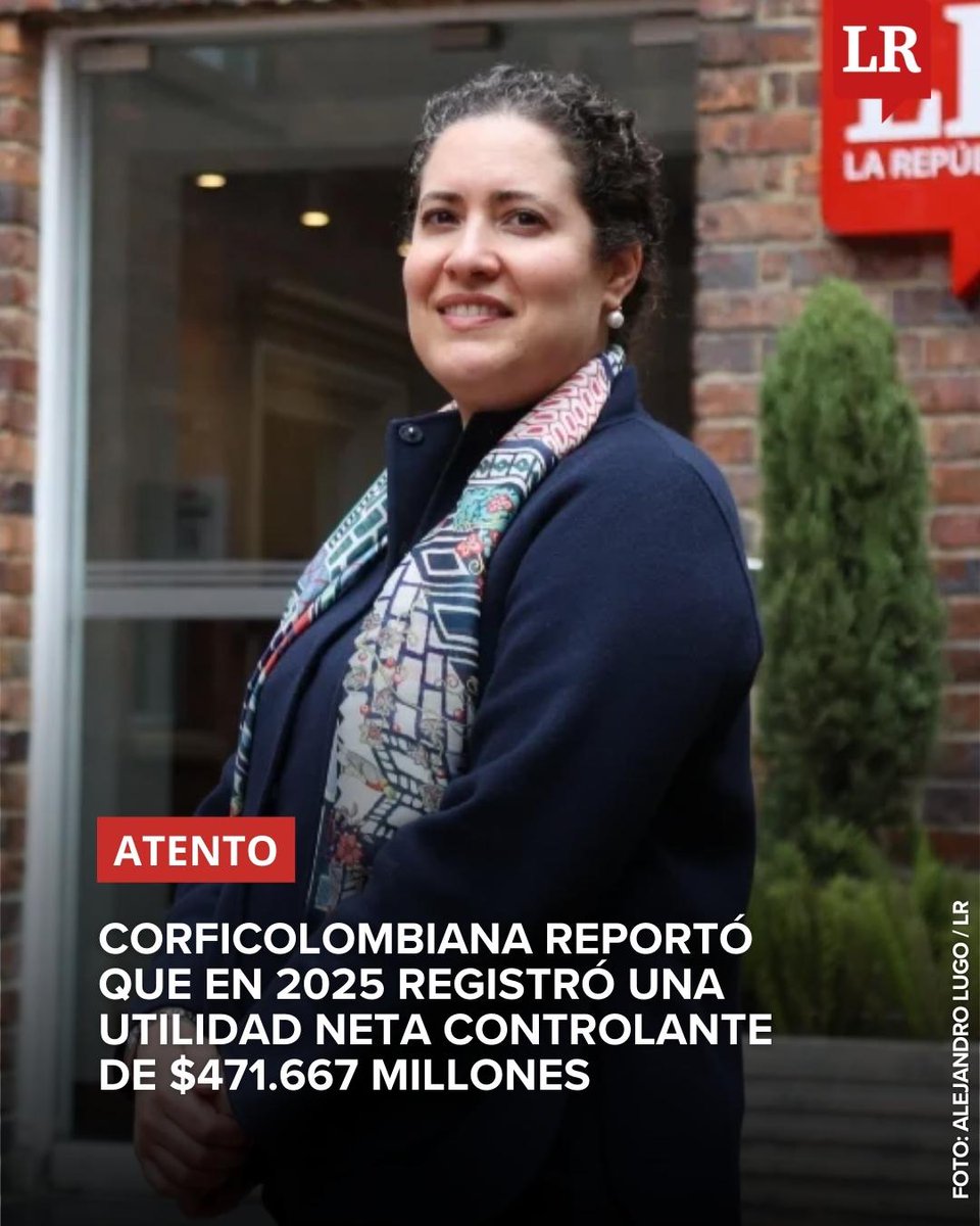#Atento | Corficolombiana reportó que al cierre de 2025 registró una utilidad neta controlante consolidada de $471.667 millones, más del doble frente a 2024. La entidad alcanzó ingresos consolidados por $12,8 billones y un Ebitda de $4,57 billones