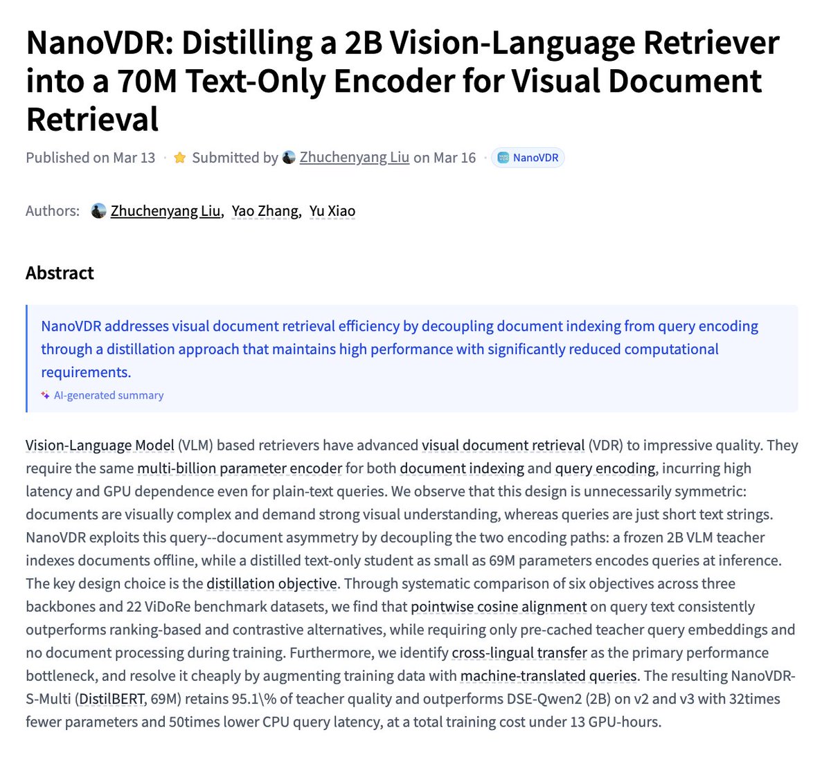 Abstract and results