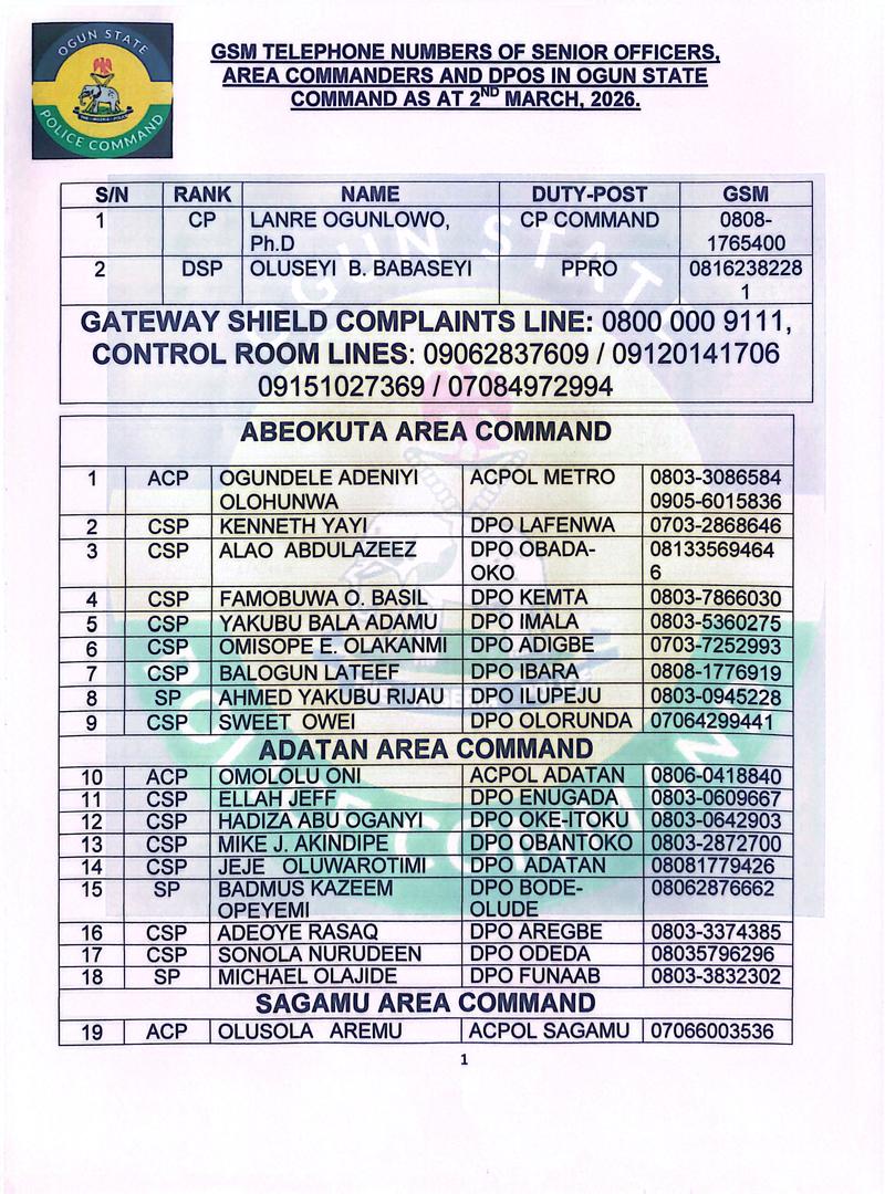 Ogun State Police Command tweet media