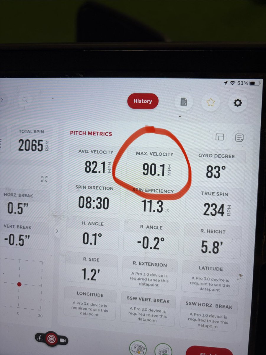 first time hitting 90 on the mound during some live ab’s🔥
