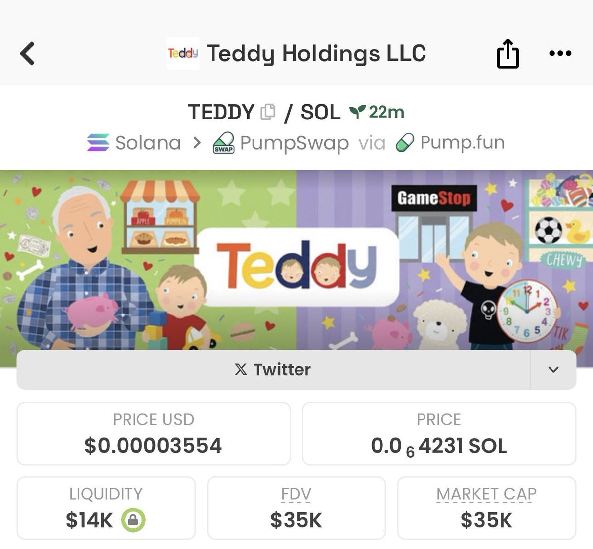 $TEDDY
CA;

8KJEWtuq1c1699nAup7WatZfgodS3YFnadBq46FDpump