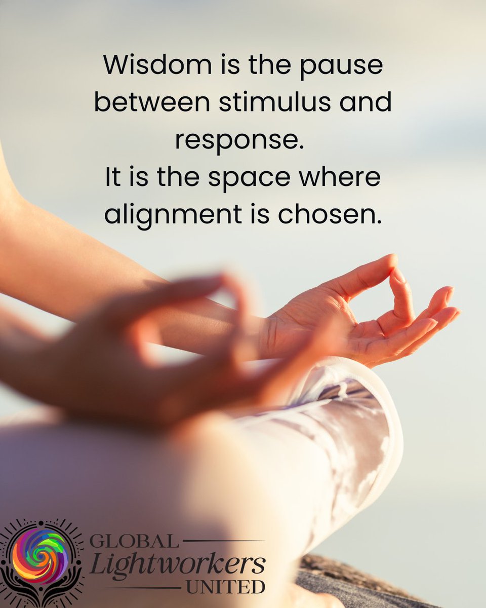 GlobalLWU's tweet photo. Pause. Breathe. In the quiet between what happens and how we respond, wisdom blooms. Choose alignment, and let your light shine brighter than ever. 🌟 

#MindfulMoments #GlobalLightworkersUnited #community #wisdom #alignment #breathe https://t.co/R2bIMGjFgG