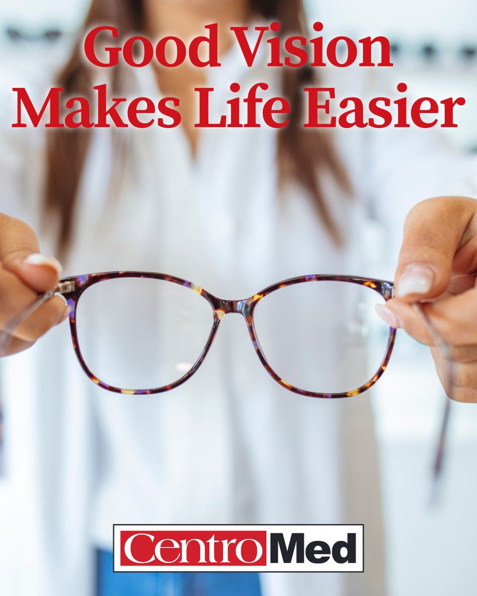 CentroMed_SA's tweet photo. Good vision makes everyday life easier. CentroMed’s optometry team is here to help you stay on top of your eye health with regular exams and care that fits your needs.

Learn more at https://t.co/7W3uu76zqs

#centromedcares #centromedsa #yourmedicalhome https://t.co/Lf6CQ6wWRj