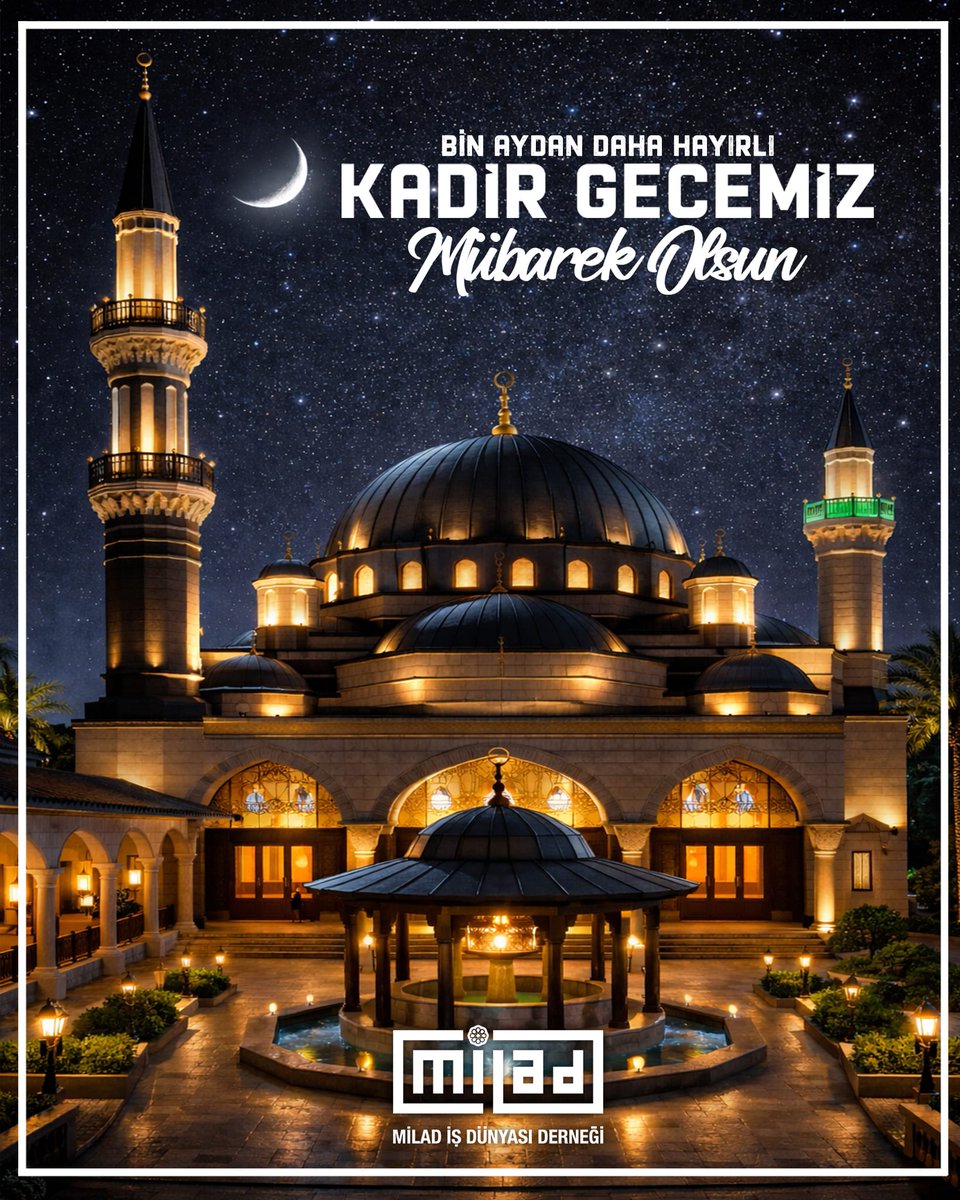 Bin aydan daha hayırlı olan #KadirGecesi'nin başta ülkemiz olmak üzere İslam Alemi'ne ve tüm dünyaya barış, sağlık, huzur ve esenlik getirmesi dileğiyle. Kadir Gecemiz mübarek olsun.