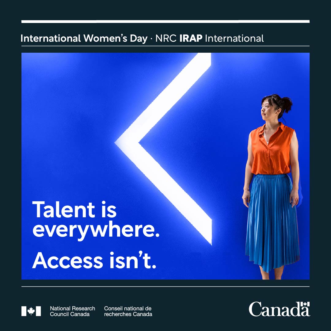 NRC_CNRC's tweet image. Access shapes innovation outcomes. It shows up as real doors: networks, credibility, market learning &amp;amp; partners who share risk.

#IRAP builds credible cross-border connections &amp;amp; transforms collaboration into real-world traction.

#IWD #WomenInInnovation #IRAP #GrowGlobalWithNRC