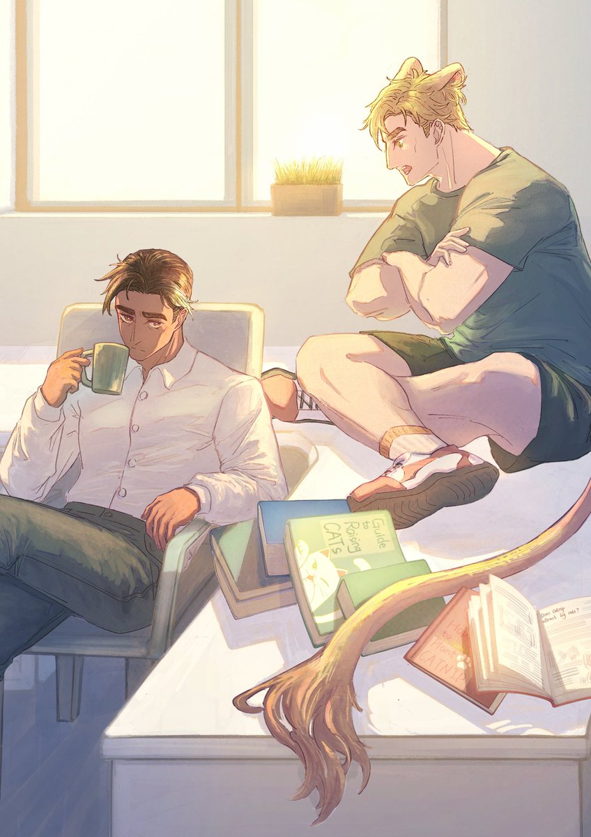 #R6S 
#liondoc 

对于不明原因长出大猫耳朵和尾巴的同事，
只能先送给军医先生照顾了。

For the colleague who grows big cat ears and tail for unknown reasons,
He can only be temporarily sent to Gustave to take care of .