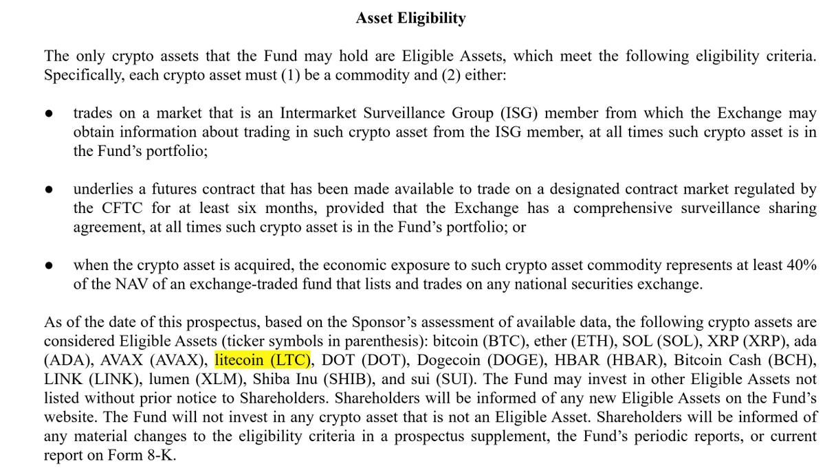 bogdanoffig's tweet photo. T. Rowe Price files second amendment for its Active Crypto ETF, which will track multiple assets including Litecoin.

@Anchorage will serve as the crypto custodian.

Verbiage for staking is tightened (more conservative).
As of the latest filing, the Fund won't engage in staking. https://t.co/pVgt6dB2UD