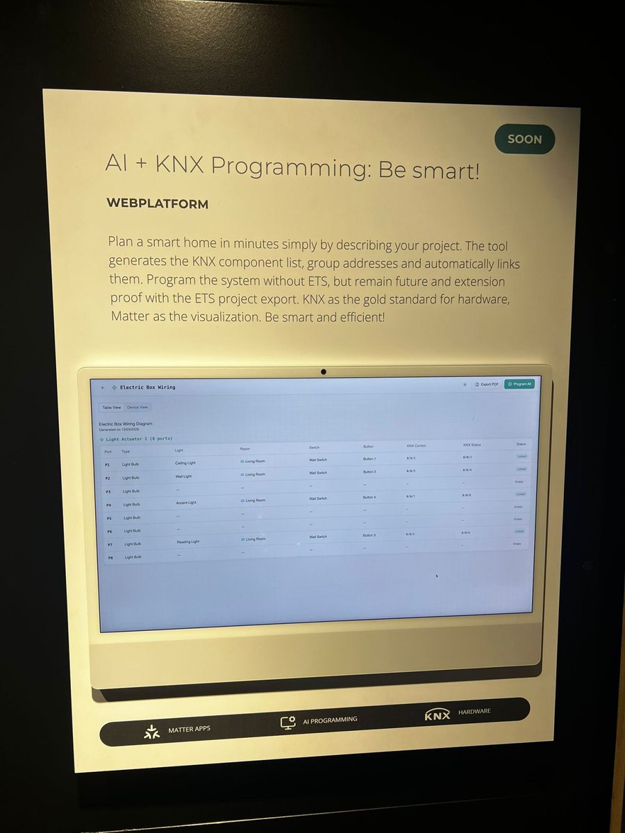 FuturasmusGroup's tweet image. At the Atios AG booth we explored their approach to connecting KNX, DALI and Matter ecosystems. Thanks to Malte Göller for taking the time to walk us through the solutions. 🙌

#KNX #LightAndBuilding #Atios #Matter #SmartBuildings #BuildingAutomation
