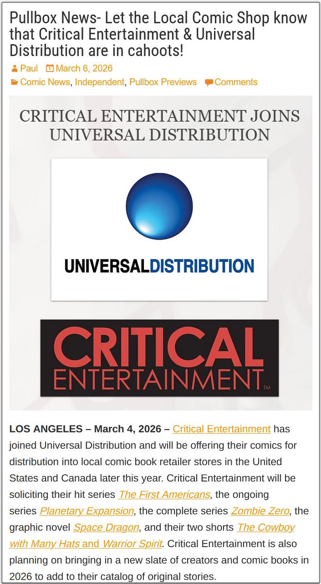 Critical Entertainment tweet media