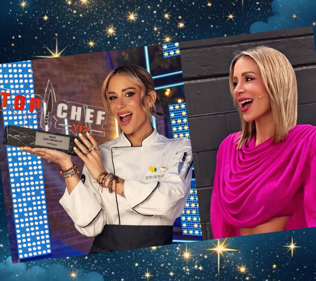 CarmePG1910's tweet photo. En octubre del año pasado, Cristina ganaba Top Chef.
Cinco meses después está viviendo uno de sus mejores  momentos .
Por eso hay tantas obsesionadas con ella...la envidia nunca es buena.🤍💪 https://t.co/evlyMrkoVW