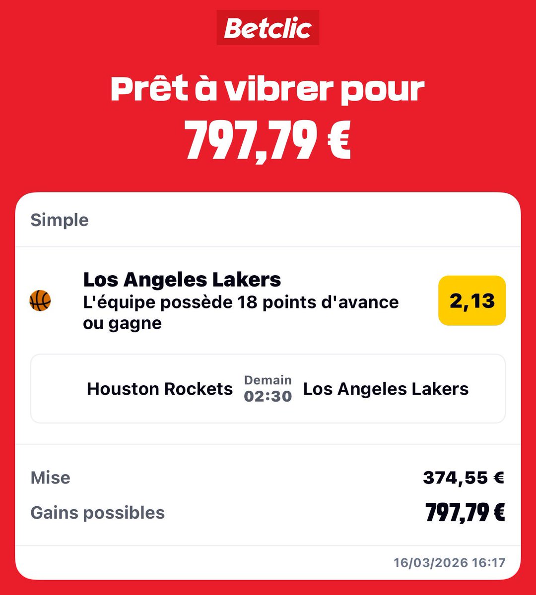 TONTONSEB10's tweet photo. 💥🍔MONTANTE x10 DE TONTON 🍔💥

Départ : 100€😵
Bankrool actuel : 374€✅
Arrivé prévu : 1000€🙂

ÉTAPE 1 : 100€👉227€✅
ÉTAPE 2 : 227€👉374€✅
ÉTAPE 3 : 374€👉797€

LIKE ❤️ + RT ♻️ ! T.A.S DEMAIN 18h de 2x50€ si CE PALIER PASSE ✅

#TeamParieur

CARTOUCHE SAFE SUR MON CANAL TÉLÉGRAMME ( LIEN EN BIO )