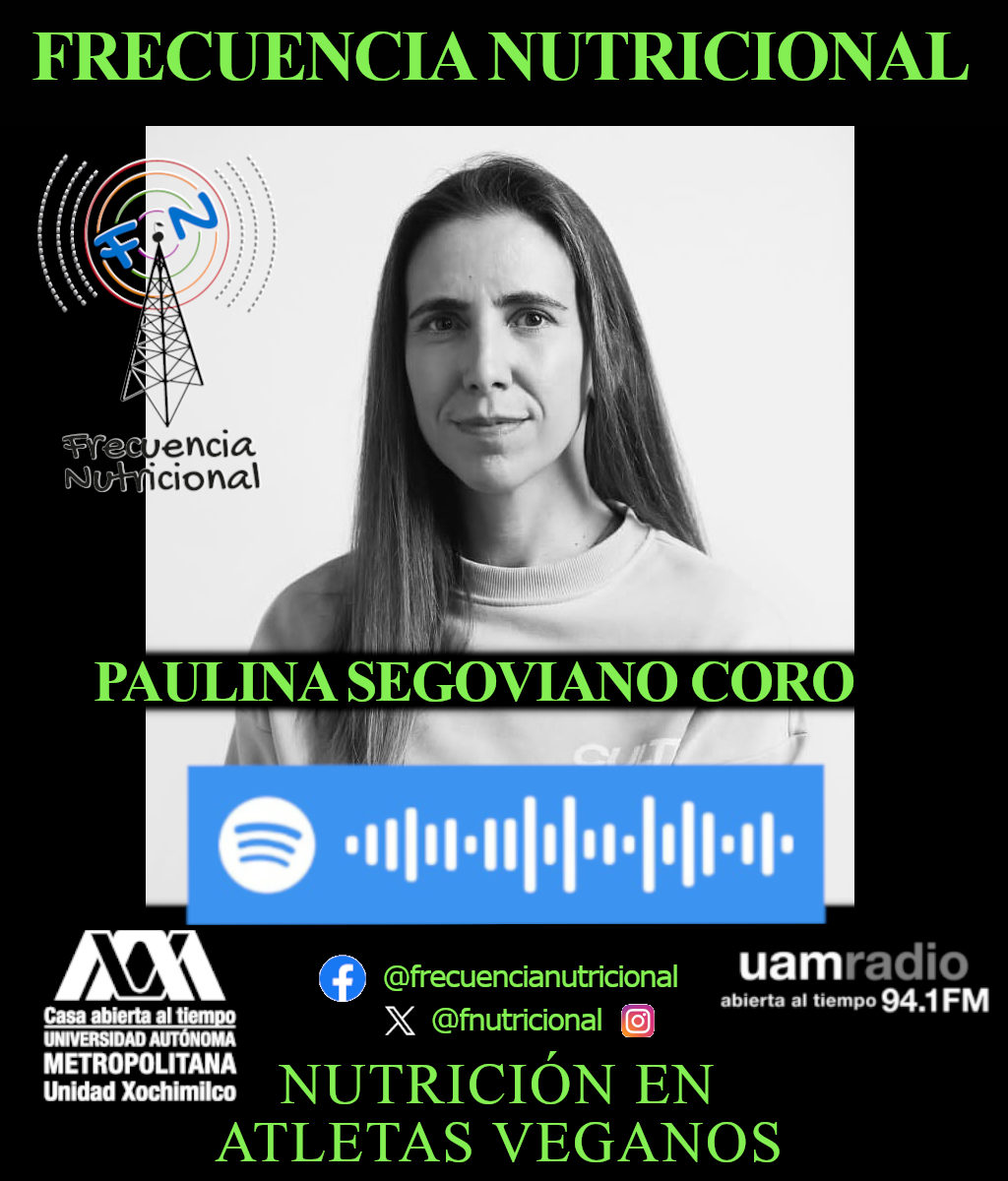 AL AIRE por <a href="/uamradiofm/">UAM Radio 94.1 FM</a> en entrevista con Paulina Segoviano Coro, Licenciada en Dietética y Nutrición por la @ednissste.mx, especialista en nutrición deportiva. Abordando el tema: Nutrición en atletas veganos. También pueden escucharnos en uamradio.uam.mx