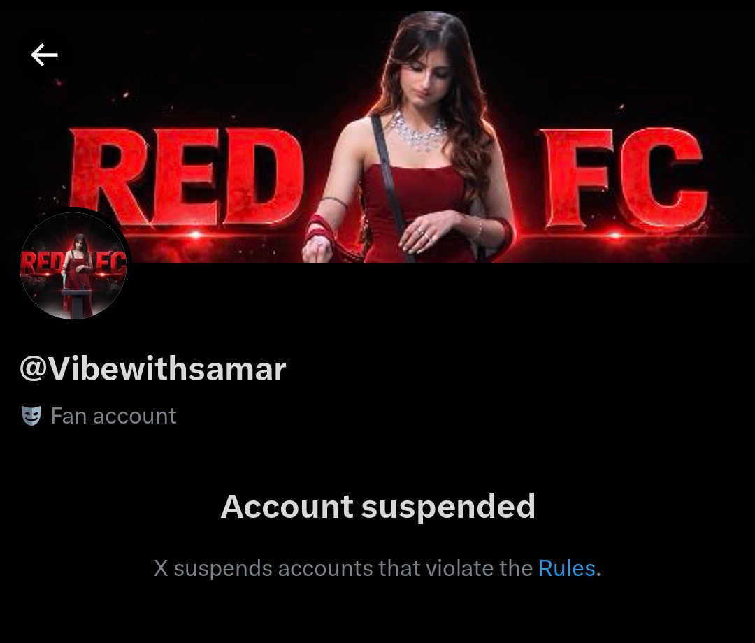 XXX1126338's tweet photo. #Sultanat
Red fc account  suspended https://t.co/nBo5fTjQb6