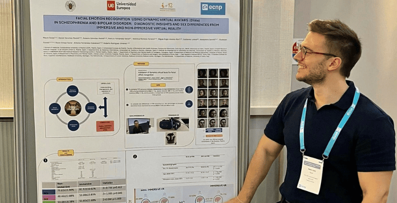 UEuropeaPrensa's tweet image. ➡️📝El Dr. Mauro Scala ha presentado en el ECNP un enfoque con avatares virtuales para evaluar emociones faciales.
#neurociencia #investigacionprevia #realidadvirtual
universidadeuropea.com/noticias/mauro…