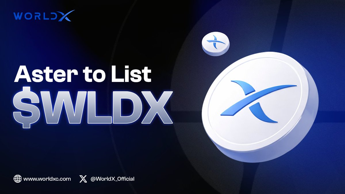 🚨 Exchange Listing Announcement 🚨

We’re excited to announce that $WLDX will be listed on <a href="/Aster_DEX/">Aster 🥷</a>.

Trading will begin following the April 1 TGE.

This is the first of several exchange listings as the WorldX ecosystem prepares to launch.

More exchanges coming soon.