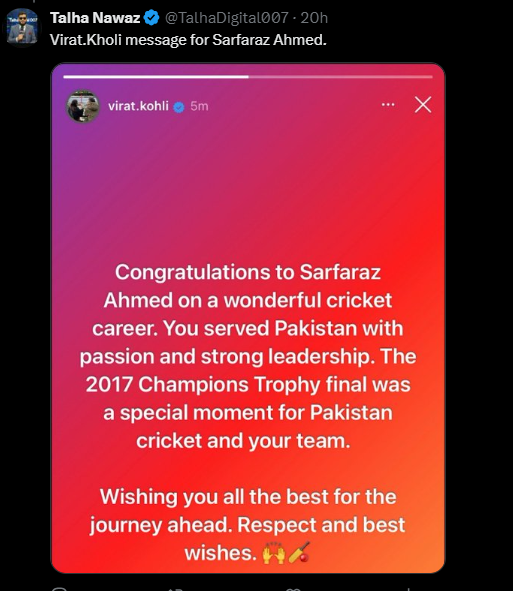onlyfatimasana's tweet photo. Pakistani cricket Twitter has some truly shameless accounts. Kabhi Shaheen Shah Afridi ki family ko abuse, kabhi Sahibzada Farhan ko defame, aur kabhi Virat Kohli ke naam pe fake story bana kar Sarfaraz Ahmed ko drag karna. All just to trigger people and create drama. This isn’t cricket discussion, it’s pure clown behavior.

Aur sharam ki baat ye hai ke Pakistan cricket already struggle kar raha hai aur yahan log apne hi players ko abuse aur defame kar rahe hain. Indians dekh ke sochte honge kya chawal awam hai jo apne hi cricketers ka tamasha bana rahi hai.