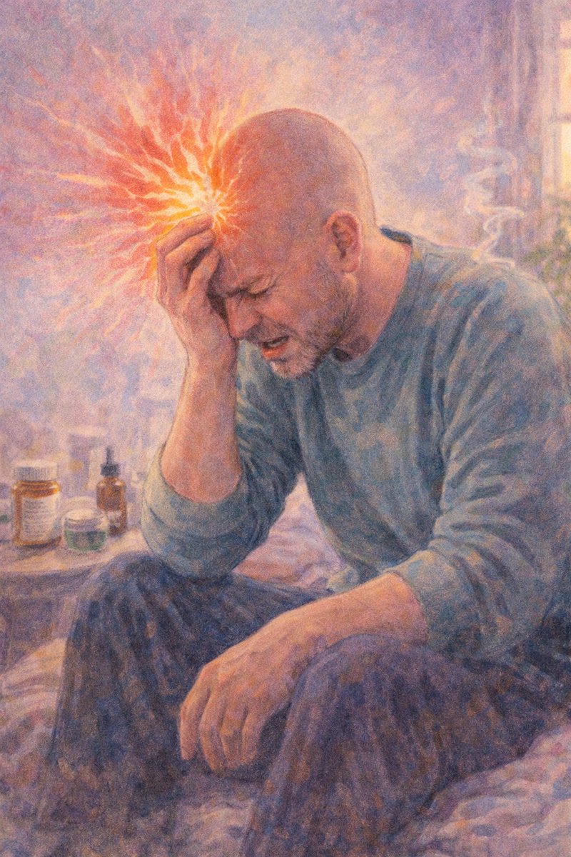 CEDclinic's tweet image. “Cluster headaches feel like a lightning bolt behind the eye. With careful cannabis guidance, the attacks finally became less frequent and less overwhelming.”  #ClusterHeadache #Headache #Migraine #MigraineHeadache