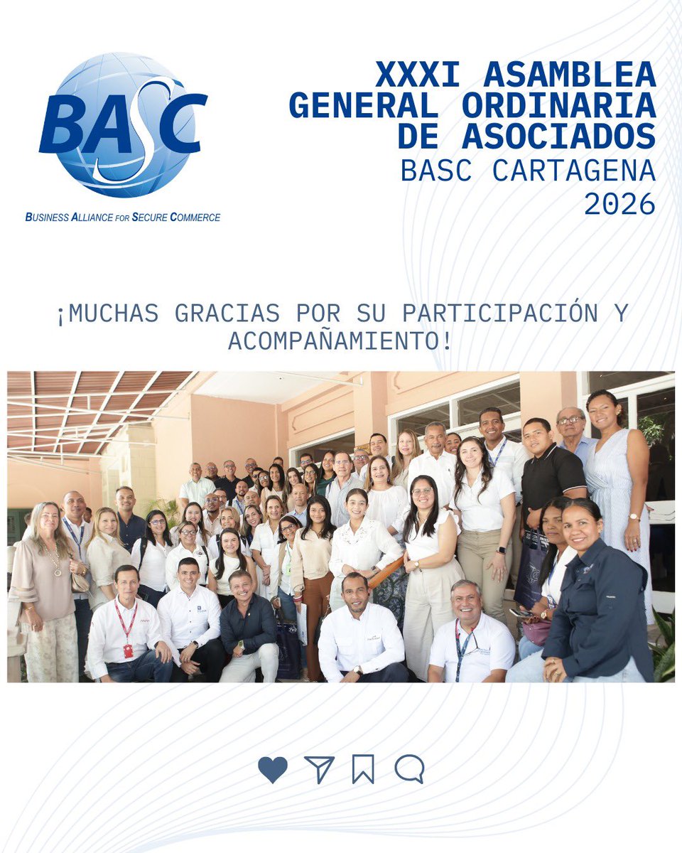 Así vivimos la XXXI Asamblea General de Asociados de BASC Cartagena.

Gracias a nuestros asociados y aliados por seguir construyendo juntos un comercio seguro y confiable.

#BASCCartagena #ComercioSeguro #BASC