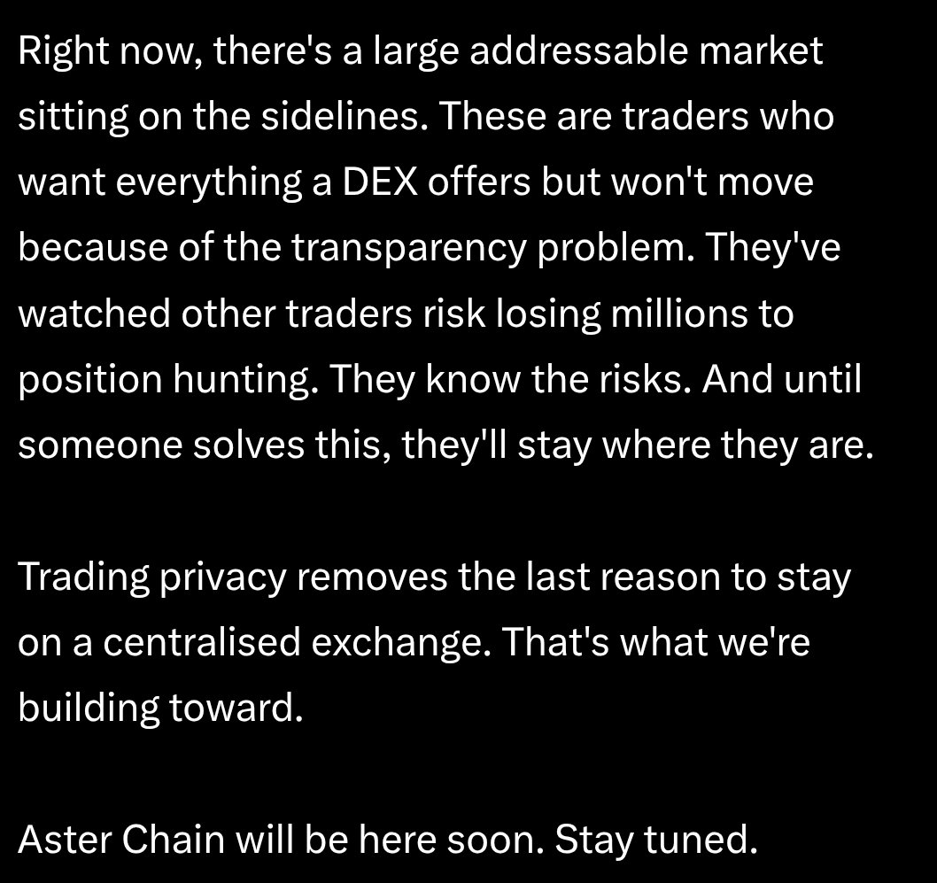 Aster private chain coming soon 👀