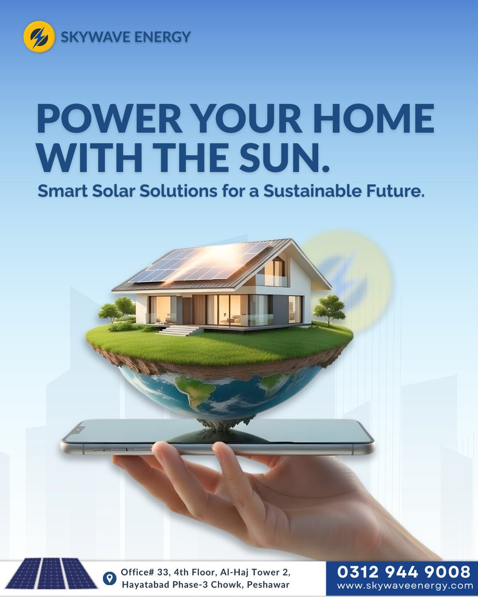 Skywave_energy's tweet image. 𝐏𝐨𝐰𝐞𝐫 𝐘𝐨𝐮𝐫 𝐇𝐨𝐦𝐞 𝐖𝐢𝐭𝐡 𝐓𝐡𝐞 𝐒𝐮𝐧.
𝐒𝐦𝐚𝐫𝐭 𝐒𝐨𝐥𝐚𝐫 𝐒𝐨𝐥𝐮𝐭𝐢𝐨𝐧𝐬 𝐟𝐨𝐫 𝐚 𝐒𝐮𝐬𝐭𝐚𝐢𝐧𝐚𝐛𝐥𝐞 𝐅𝐮𝐭𝐮𝐫𝐞.

𝐔𝐀𝐍 : 𝟎𝟑𝟏𝟐 𝟗𝟒𝟒 𝟗𝟎𝟎𝟖
#SkywaveEnergy #SolarLifestyle #SolarGeneration #GoSolar #CleanEnergy #SustainableLiving