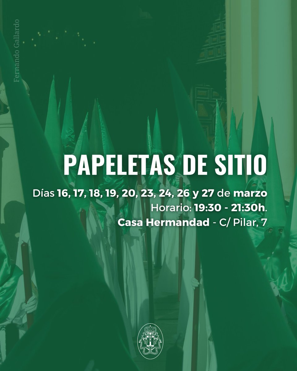 🟢 Papeletas de sitio | Hermano, aquí tienes toda la información sobre la expedición de papeletas de sitio que comienza esta tarde.
