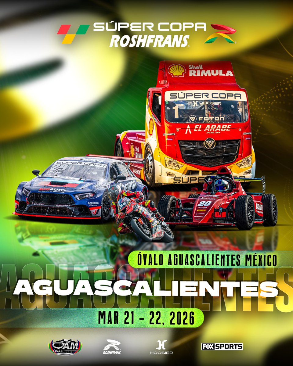 SuperCopaMex's tweet photo. No lo pienses, es semana de acción y la Súper Copa @RoshfransMX llega a Aguascalientes, te esperamos‼️

🏆Fecha 3 📅22 de Marzo📍Óvalo Aguascalientes México
🎟️Boletos en FANKI

#SuperCopaRoshfrans #SCAgs #SúperCopaRoshfransAguascalientes #AlimentamosTuPasión https://t.co/0ZBeoGXx4Z